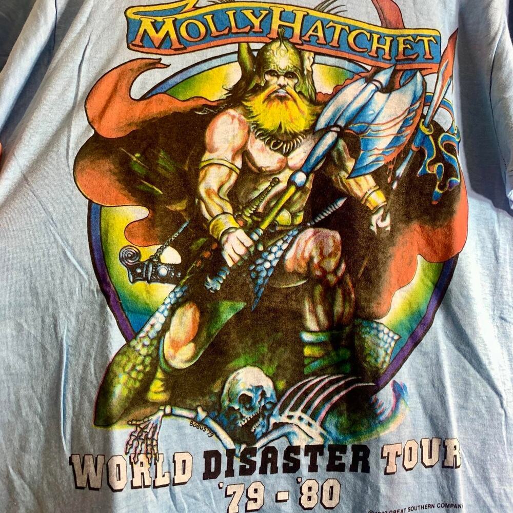 vintage 1979 MOLLY HATCHET World Disaster Tour single stitch graphic tee shirt M